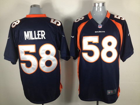 NFL Denver Broncos 58 Miller Authentic Blue Nike Game Jerseys